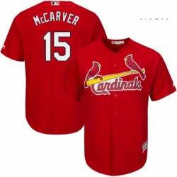 Mens Majestic St Louis Cardinals 15 Tim McCarver Replica Red Alternate Cool Base MLB Jersey