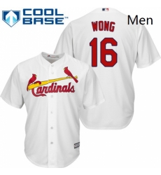 Mens Majestic St Louis Cardinals 16 Kolten Wong Replica White Home Cool Base MLB Jersey