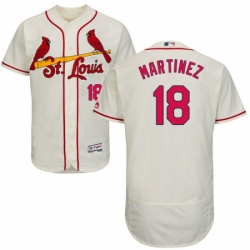 Mens Majestic St Louis Cardinals 18 Carlos Martinez Cream Alternate Flex Base Authentic Collection MLB Jersey