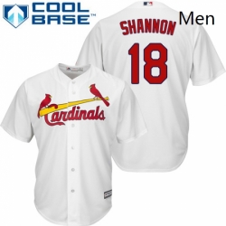 Mens Majestic St Louis Cardinals 18 Mike Shannon Replica White Home Cool Base MLB Jersey