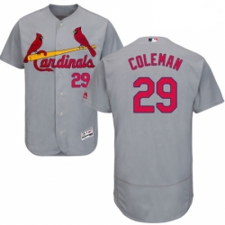 Mens Majestic St Louis Cardinals 29 Vince Coleman Grey Road Flex Base Authentic Collection MLB Jersey