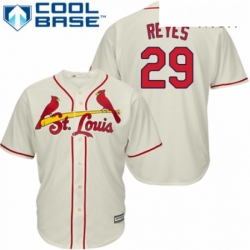 Mens Majestic St Louis Cardinals 29 lex Reyes Replica Cream Alternate Cool Base MLB Jersey 