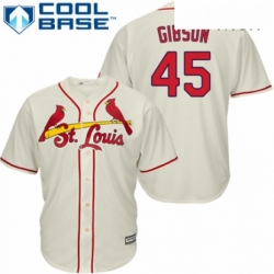 Mens Majestic St Louis Cardinals 45 Bob Gibson Replica Cream Alternate Cool Base MLB Jersey