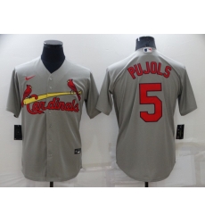 Men's St Louis Cardinals #5 Albert Pujols Grey Stitched MLB Cool Base Nike Jersey