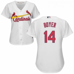 Womens Majestic St Louis Cardinals 14 Ken Boyer Authentic White Home Cool Base MLB Jersey