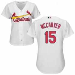 Womens Majestic St Louis Cardinals 15 Tim McCarver Authentic White Home Cool Base MLB Jersey