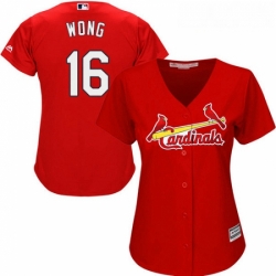 Womens Majestic St Louis Cardinals 16 Kolten Wong Replica Red Alternate Cool Base MLB Jersey