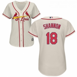 Womens Majestic St Louis Cardinals 18 Mike Shannon Authentic Cream Alternate Cool Base MLB Jersey