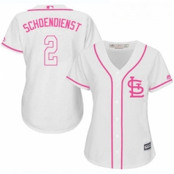 Womens Majestic St Louis Cardinals 2 Red Schoendienst Replica White Fashion Cool Base MLB Jersey