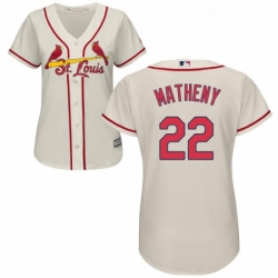 Womens Majestic St Louis Cardinals 22 Mike Matheny Replica Cream Alternate Cool Base MLB Jersey