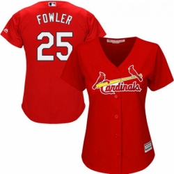 Womens Majestic St Louis Cardinals 25 Dexter Fowler Authentic Red Alternate Cool Base MLB Jersey