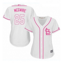 Womens Majestic St Louis Cardinals 25 Mark McGwire Authentic White Fashion Cool Base MLB Jersey