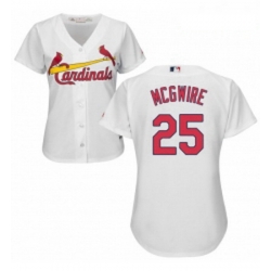 Womens Majestic St Louis Cardinals 25 Mark McGwire Authentic White Home Cool Base MLB Jersey