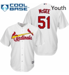 Youth Majestic St Louis Cardinals 51 Willie McGee Authentic White Home Cool Base MLB Jersey