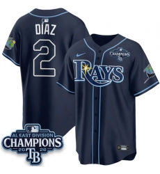 Men Tampa Bay Rays  2 Yandy Diaz Navy 2026 AL East Champions Patch Limited Stitched Baseball Jersey
