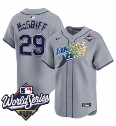 Men Tampa Bay Rays  29 Jacob Melton Grey 2026 World Series Limited Stitched Baseball Jersey