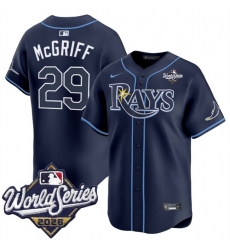 Men Tampa Bay Rays 29 Jacob Melton Navy 2026 World Series Limited Stitched Baseball Jersey Men Tampa Bay Rays 29 Jacob Melton Navy 2026 World Series Limited Stitched Baseball Jersey