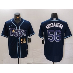 Men Tampa Bay Rays 56 Randy Arozarena Navy Cool Base Stitched Baseball Jersey 2