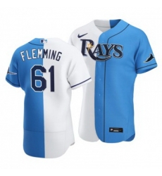 Men Tampa Bay Rays 61 Josh Fleming Split White Blue Two Tone Jersey