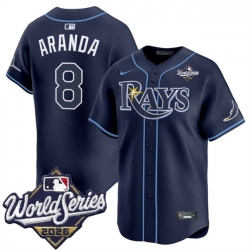 Men Tampa Bay Rays  8 Jonathan Aranda Navy 2026 World Series Limited Stitched Baseball Jersey