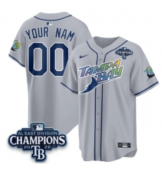Men Tampa Bay Rays ACTIVE PLAYER Custom Gray 2026 AL East Champions Patch Limited Stitched Baseball Jersey Men Tampa Bay Rays ACTIVE PLAYER Custom Gray 2026 AL East Champions Patch Limited Stitched Baseball Jersey