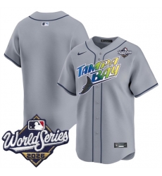 Men Tampa Bay Rays Blank Grey 2026 World Series Limited Stitched Baseball Jersey