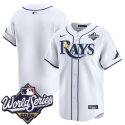 Men Tampa Bay Rays Blank White 2026 World Series Home Limited Stitched Baseball Jersey