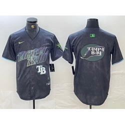 Men Tampa Bay Rays Team Big Logo Charcoal 2024 City Connect Limited Stitched Baseball JerseyS 3