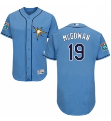 Mens Majestic Tampa Bay Rays 19 Dustin McGowan Light Blue Flexbase Authentic Collection MLB Jersey