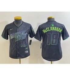 Youth Tampa Bay Rays 18 Shane McClanahan Charcoal 2024 City Connect Limited jerseys 5