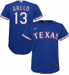 Men Nike Texas Rangers Joey Gallo 13 Royal Blue Cool Base MLB Jersey