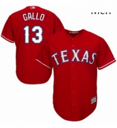 Mens Majestic Texas Rangers 13 Joey Gallo Replica Red Alternate Cool Base MLB Jersey