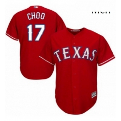 Mens Majestic Texas Rangers 17 Shin Soo Choo Replica Red Alternate Cool Base MLB Jersey