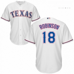 Mens Majestic Texas Rangers 18 Drew Robinson Replica White Home Cool Base MLB Jersey 