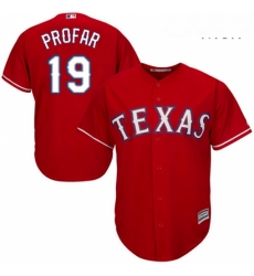 Mens Majestic Texas Rangers 19 Jurickson Profar Replica Red Alternate Cool Base MLB Jersey