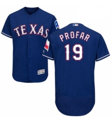 Mens Majestic Texas Rangers 19 Jurickson Profar Royal Blue Alternate Flex Base Authentic Collection MLB Jersey