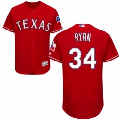 Mens Majestic Texas Rangers 34 Nolan Ryan Red Alternate Flex Base Authentic Collection MLB Jersey