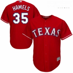 Mens Majestic Texas Rangers 35 Cole Hamels Replica Red Alternate Cool Base MLB Jersey