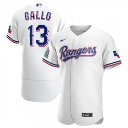 Rangers 13 Joey Gallo White Nike 2020 Flexbase Jersey