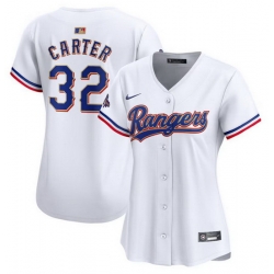 Women Texas Rangers 32 Evan Carter White 2024 Gold Collection Stitched Baseball Jersey