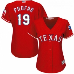 Womens Majestic Texas Rangers 19 Jurickson Profar Replica Red Alternate Cool Base MLB Jersey