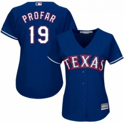 Womens Majestic Texas Rangers 19 Jurickson Profar Replica Royal Blue Alternate 2 Cool Base MLB Jersey