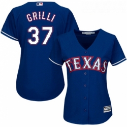 Womens Majestic Texas Rangers 37 Jason Grilli Authentic Royal Blue Alternate 2 Cool Base MLB Jersey 