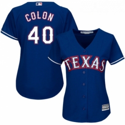 Womens Majestic Texas Rangers 40 Bartolo Colon Authentic Royal Blue Alternate 2 Cool Base MLB Jersey 