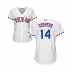 Womens Texas Rangers 14 Asdrubal Cabrera Replica White Home Cool Base Baseball Jersey 