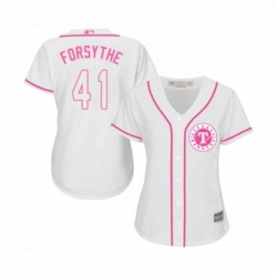 Womens Texas Rangers 41 Logan Forsythe Replica White Fashion Cool Base Baseball Jersey 