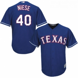 Youth Majestic Texas Rangers 49 Jon Niese Replica Royal Blue Alternate 2 Cool Base MLB Jersey 