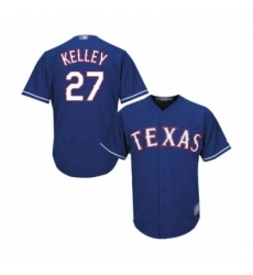 Youth Texas Rangers 27 Shawn Kelley Replica Royal Blue Alternate 2 Cool Base Baseball Jersey 