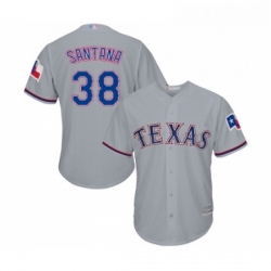 Youth Texas Rangers 38 Danny Santana Replica Grey Road Cool Base Baseball Jersey 