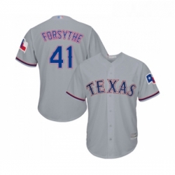 Youth Texas Rangers 41 Logan Forsythe Replica Grey Road Cool Base Baseball Jersey 